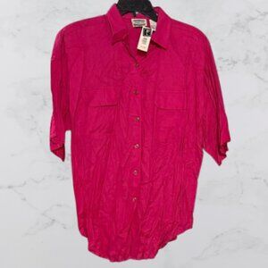NWT Separate Issue Women's Size L Vintage Pink Button Down